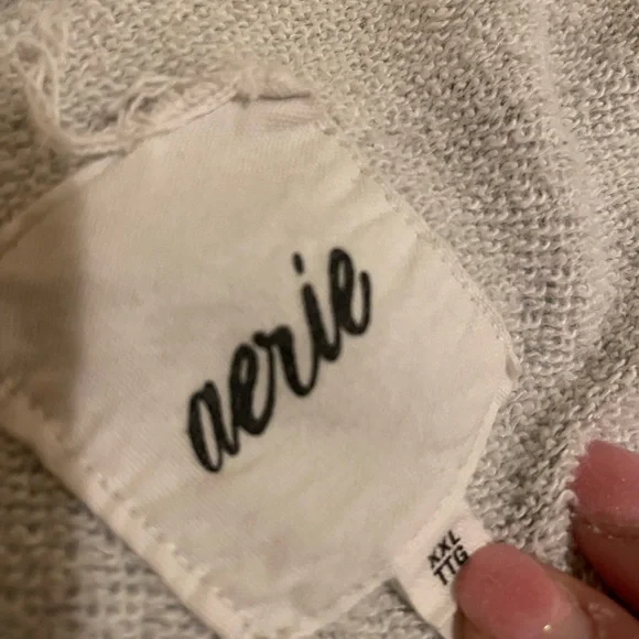 Xxl grey good used condition aerie lace up sweatshirt - Picture 4 of 5